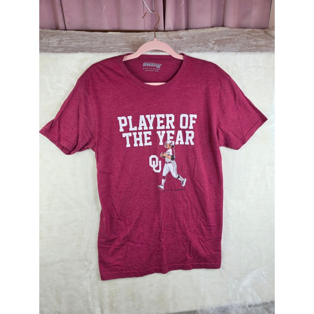 BreakingT Oklahoma Sooners OU Softball Player of the Year Maroon Graphic T-Shirt